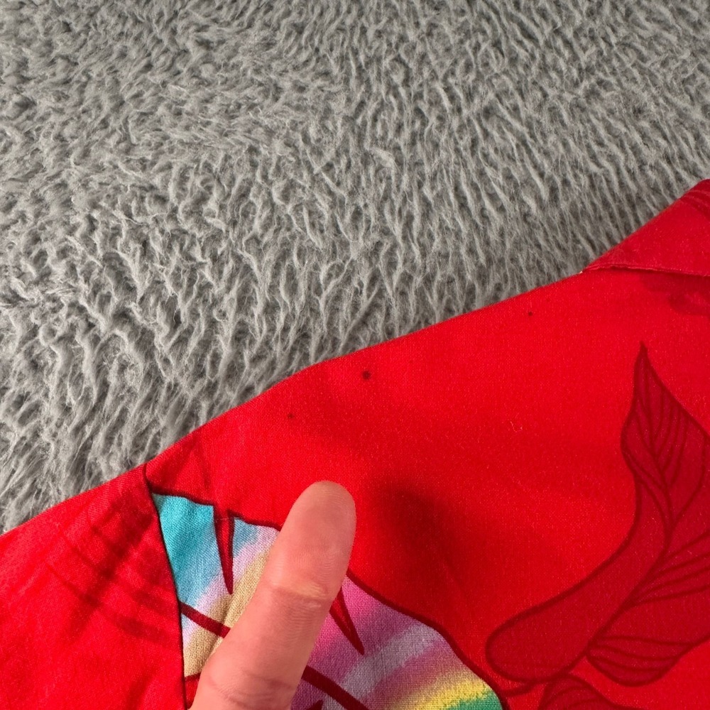 Vtg 80's Ocean Pacific Hawaiian SS Shirt‎ Mens M Red Tropical Made In USA - Picture 8 of 11